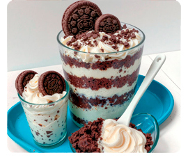 Oreo dirt cake recipe with cream and crushed cookies