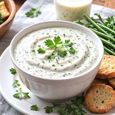 Hidden Ranch Dip Recipe served with vegetables and chips
