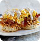 Smothered Biscuit Platter w/ Chicken and Bacon