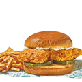 Spicy Flounder Fish Sandwich Dinner