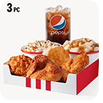 3 pc. Chicken Box - 2 Breasts, 1 Wing